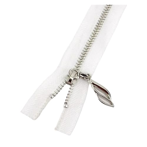 2 Stück 3# Metallreißverschluss Nähreißverschluss Meterware 15-70cm Jackenreparatur Reißverschluss offenes/geschlossenes Ende Zubehör(WhiteSilver,OPEN-END-60CM_NO3) von Generisch