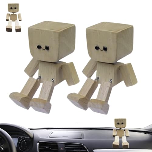 2 Stück Shaking Wooden Man Figur, Wackelnde Holzfiguren, Handgefertigte Holzfiguren Mit Wackelfüßen, Wackelnder Holzmanns, Niedliche Sammlerfiguren Wohndeko, Wackelfigur Auto Dekoration 2 Stück Shaking Wooden Man Figur, Wackelnde Holzfiguren, Handgefertigte Holzfiguren Mit Wackelfüßen, Wackelnder Holzmanns, Niedliche Sammlerfiguren Wohndeko, Wackelfigur Auto Dekoration von Generisch