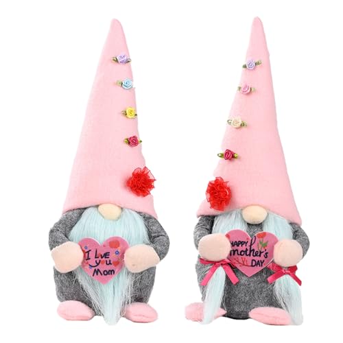 2 Stück Wichtel Frühling Deko Frühlingswichtel Sommer Wichtel Figuren Deko Frühling Puppe Blumen Deko Frühlingsdeko Figuren Plüschpuppen Geschenke (D, Einheitsgröße) von Generisch