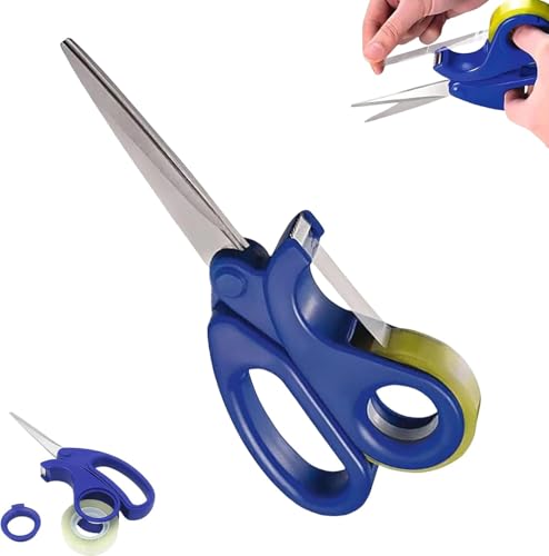 2-in-1-Klebebandspender mit scharfer Schere und Papier, Mehrzweck-Maßband, Schere und integrierter transparenter Klebebandspender, Klebebandspender für den Einsatz im Büro, zu Hause und in der Schule von Generisch