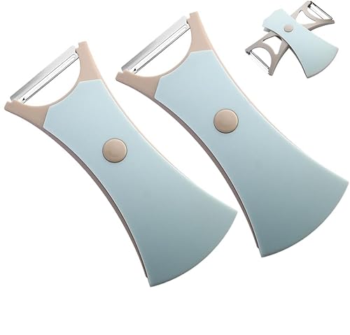 2-in-1 Schäler, 2Pcs Sparschäler Set, Gemüse Julienne-Schneider, Kartoffelschäler, Universalschäler Sparschäler mit Scharfer Klinge und Rutschfestem Griff für Karotten, Karotten, Obst (Blau 2pcs) 2-in-1 Schäler, 2Pcs Sparschäler Set, Gemüse Julienne-Schneider, Kartoffelschäler, Universalschäler Sparschäler mit Scharfer Klinge und Rutschfestem Griff für Karotten, Karotten, Obst (Blau 2pcs) von Generisch
