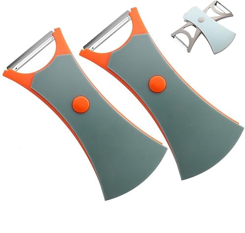 2-in-1 Schäler, 2Pcs Sparschäler Set, Gemüse Julienne-Schneider, Kartoffelschäler, Universalschäler Sparschäler mit Scharfer Klinge und Rutschfestem Griff für Karotten, Karotten, Obst (Orange 2pcs) 2-in-1 Schäler, 2Pcs Sparschäler Set, Gemüse Julienne-Schneider, Kartoffelschäler, Universalschäler Sparschäler mit Scharfer Klinge und Rutschfestem Griff für Karotten, Karotten, Obst (Orange 2pcs) von Generisch