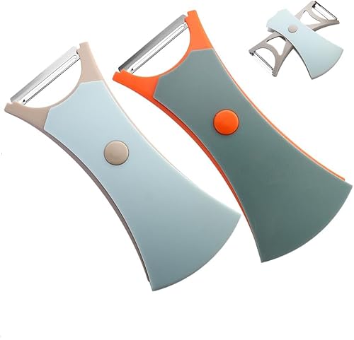 2-in-1 Schäler, 2Pcs Sparschäler Set, Gemüse Julienne-Schneider, Kartoffelschäler, Universalschäler Sparschäler mit Scharfer Klinge und Rutschfestem Griff für Karotten, Karotten, Obst (Blau+Orange) 2-in-1 Schäler, 2Pcs Sparschäler Set, Gemüse Julienne-Schneider, Kartoffelschäler, Universalschäler Sparschäler mit Scharfer Klinge und Rutschfestem Griff für Karotten, Karotten, Obst (Blau+Orange) von Generisch