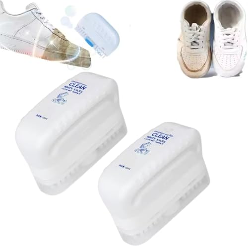 2-in-1-Schuhbürste, 2-in-1-Multifunktions-Reinigungsbürste, weißes Schuhreiniger-Pflegeset, Sneaker-Reiniger mit Bürste, Schuhbürstenreiniger und Radiergummi, für weiße Schuhe (2 Stück) von Generisch