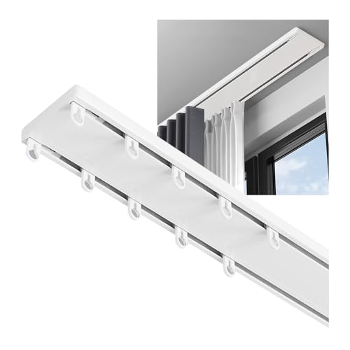 2-läufige Gardinenschiene Aluminium Vorhangschiene, Gardinenleiste für Vorhänge, Duschvorhangstange, Raumteiler 2-läufige Gardinenschiene Aluminium Vorhangschiene, Gardinenleiste für Vorhänge, Duschvorhangstange, Raumteiler von Generisch