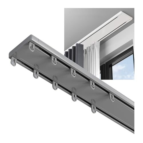 2-läufige Gardinenschiene Aluminium Vorhangschiene, Gardinenleiste für Vorhänge, Duschvorhangstange, Raumteiler 2-läufige Gardinenschiene Aluminium Vorhangschiene, Gardinenleiste für Vorhänge, Duschvorhangstange, Raumteiler von Generisch