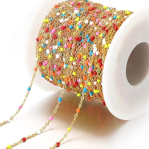 2 m lange Edelstahl-Kette, Perlen, Gliederketten für DIY-Schmuckherstellung, Zubehör, Halsketten, Bastelzubehör 2 m lange Edelstahl-Kette, Perlen, Gliederketten für DIY-Schmuckherstellung, Zubehör, Halsketten, Bastelzubehör von Generisch
