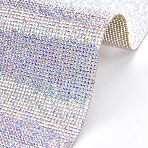 2 mm Hot Fix Glas Strass Blatt Selbstklebendes Band Mesh Kristall Transfer Trim für Auto Aufkleber DIY Kleidung und Tasche Dekoration von Generisch