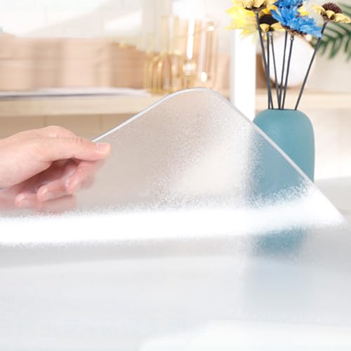2 mm dicke, mattierte Kunststoff-Tischdecke, rechteckig, transparenter PVC-Tischschutz für Esszimmer, Schreibtisch, Nachttisch, 90 x 90 cm Tischdecke 2 mm dicke, mattierte Kunststoff-Tischdecke, rechteckig, transparenter PVC-Tischschutz für Esszimmer, Schreibtisch, Nachttisch, 90 x 90 cm Tischdecke von Generisch