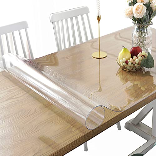2 mm dicke, transparente PVC-Tischdecke – wasserdichte Vinyl-Abdeckung für Garten- und Couchtische (Größen: 59,7 x 99,1 cm, 99,1 x 299,7 cm) – hitzebeständige, langlebige Tischunterlage von Generisch