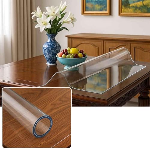 2 mm dickes Tischschutztuch, 70 x 180 cm/80 x 200 cm/90 x 160 cm, PVC-Kunststoff-Tischdecke, wasserdichte Tischunterlage für Küche, Büro von Generisch