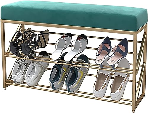 2-stöckige Schuhbank mit Ablageflächen aus Netzstoff, stabiler Eingangssitz zum Organisieren von Schuhen im Wohnzimmer, Flur 2-stöckige Schuhbank mit Ablageflächen aus Netzstoff, stabiler Eingangssitz zum Organisieren von Schuhen im Wohnzimmer, Flur von Generisch