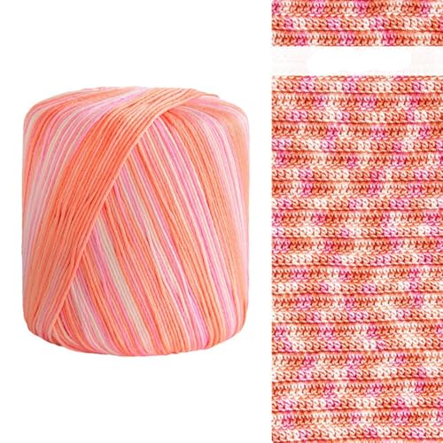 2-teiliges Häkelgarn-Set, 100 Prozent Baumwolle, vielseitiges Häkelgarn, schneidbares Baumwollgarn, Baumwollfaden, Regenbogen-Strickgarn, geeignet zum Handstricken, Häkelwolle von Generisch