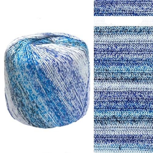 2-teiliges Häkelgarn-Set, 100 Prozent Baumwolle, vielseitiges Häkelgarn, schneidbares Baumwollgarn, Baumwollfaden, Regenbogen-Strickgarn, geeignet zum Handstricken, Häkelwolle von Generisch