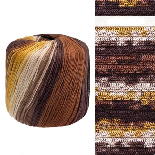 2-teiliges Häkelgarn-Set, 100 Prozent Baumwolle, vielseitiges Häkelgarn, schneidbares Baumwollgarn, Baumwollfaden, Regenbogen-Strickgarn, geeignet zum Handstricken, Häkelwolle von Generisch