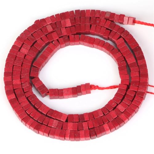 2 x 1 mm Naturstein-Perlen, Türkis, quadratische Abstandshalter-Perlen für Armbänder, Ohrringe, Schmuckherstellung, Rot, 2 x 1 mm, ca. 225 Stück 2 x 1 mm Naturstein-Perlen, Türkis, quadratische Abstandshalter-Perlen für Armbänder, Ohrringe, Schmuckherstellung, Rot, 2 x 1 mm, ca. 225 Stück von Generisch