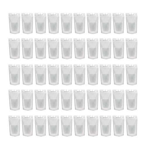 20/100 Stück Saft Kaffee Getränke Versiegelung Beutel für Festivals Vertikale Flüssigkeit Einweg Frosted Bags Wiederverschließbare Standbeutel Alkoholbeutel Beutel Dichtung Kunststoff Getränk Getränk von Generisch