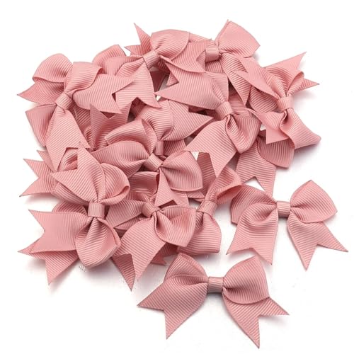 20/40 Stück Satinband-Schleifen, kleine Blumenschleifen for Geschenkpakete, Nähen, Haarnadeln, Basteln, Hochzeit, Party-Dekoration(40pcs,Korean pink) von Generisch