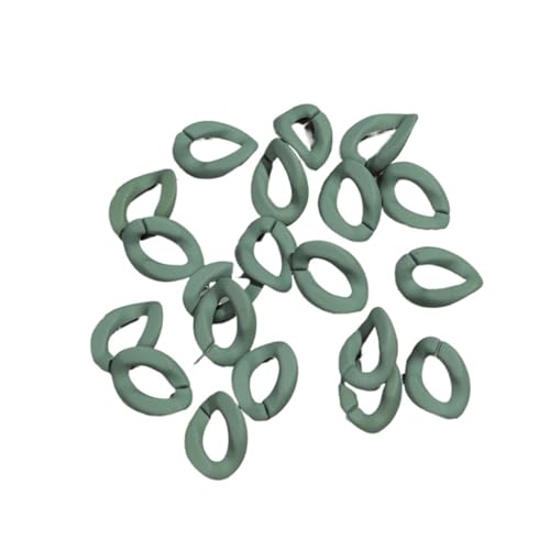 20/50 Stück matte Acryl-Gliederkette, lose Perlen, Verbindungsstück für Armbänder, Halsketten, Brillenketten, DIY (Graugrün, 20 Stück - 20 x 30 mm) von Generisch