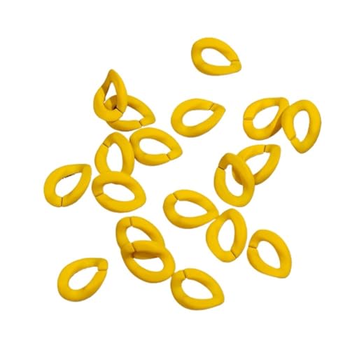 20/50 Stück matte Acryl-Gliederkette, lose Perlen, Verbindungsstück für Armbänder, Halsketten, Brillenketten, DIY (gelb, 50 Stück, 13 x 18 mm) von Generisch