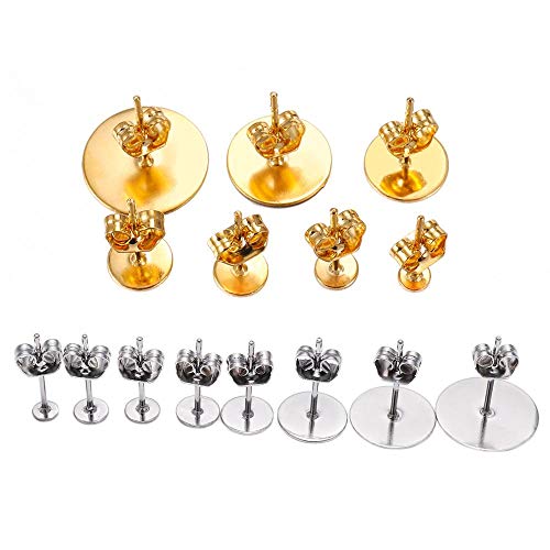 20–100 Stück/Los, 3–12 mm, Edelstahl, blanko, Ohrstecker-Basisstifte mit Ohrring-Stecker, Zubehör für DIY-Schmuckherstellung, attraktive Verarbeitung 20–100 Stück/Los, 3–12 mm, Edelstahl, blanko, Ohrstecker-Basisstifte mit Ohrring-Stecker, Zubehör für DIY-Schmuckherstellung, attraktive Verarbeitung von Generisch