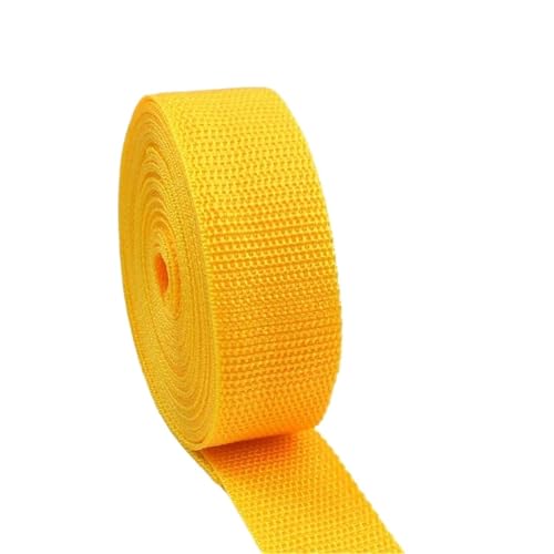 20 Meter Polypropylen-Gurtband, 20–50 mm Breite, Taschengurt-Material, Nähbesatz, dekoratives Geflecht, Bastelbedarf(Yellow2,32mm) von Generisch