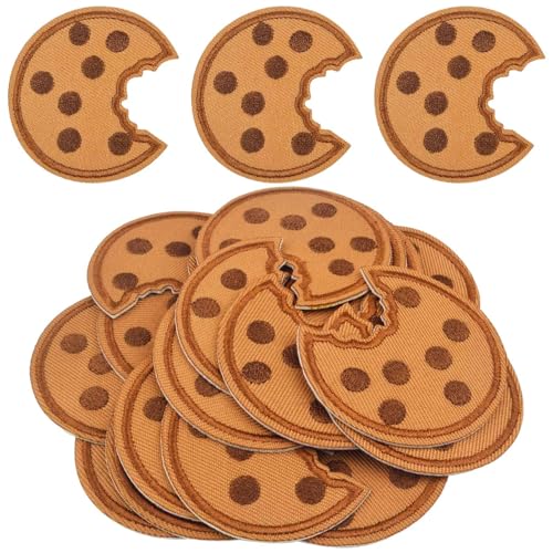 20 Stk Keks Aufnäher, Krümelmonster Aufnäher, Krümelmonster Kekse Aufnäher, Dekorative Aufnäher Für Kleidung, Stickaufnäher, Lebensmittelästhetische -Bastelarbeiten, Niedliche Kleidung, Jacke, Hut von Generisch