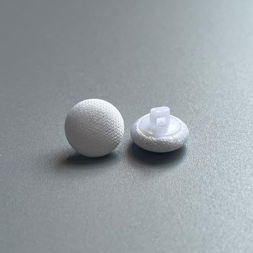 20 Stück 10 mm (16 l) weiße Stoffknöpfe – runde Kunststoff-Schaftknöpfe zum Nähen, Schneidern, Anzüge, Mäntel, Blusen und Bastelarbeiten von Generisch