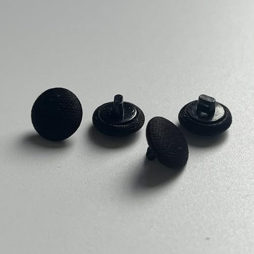 20 Stück 12,5 mm (18 l) schwarze stoffbezogene Knöpfe – runde Kunststoffknöpfe zum Nähen, Schneidern, Anzüge, Mäntel, Blusen und Bastelarbeiten von Generisch
