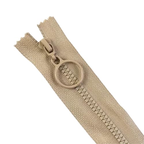 20 Stück 3# Harz-Reißverschlüsse, 25 cm geschlossenes Ende, 60 cm offenes Ende, Länge für Nähen, DIY, Basteln, Tasche, Kleidungszubehör(Khaki,ClosedEnd-25cm) von Generisch