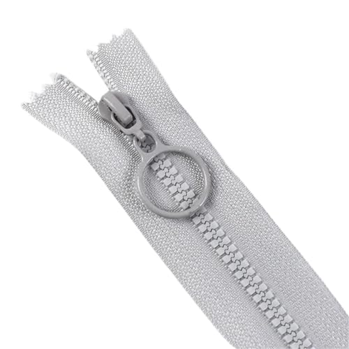 20 Stück 3# Harz-Reißverschlüsse, 25 cm geschlossenes Ende, 60 cm offenes Ende, Länge für Nähen, DIY, Basteln, Tasche, Kleidungszubehör(LightGray,ClosedEnd-25cm) von Generisch