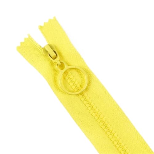 20 Stück 3# Harz-Reißverschlüsse, 25 cm geschlossenes Ende, 60 cm offenes Ende, Länge für Nähen, DIY, Basteln, Tasche, Kleidungszubehör(Yellow,OpenEnd-60cm) von Generisch