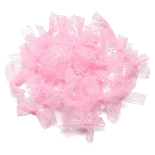 20 Stück 5 x 6 cm bilateral bestickte Netz-Spitzenborte, Schleifenbänder for DIY Nähen, Basteln, Hochzeit, Party-Dekoration(Pink) von Generisch