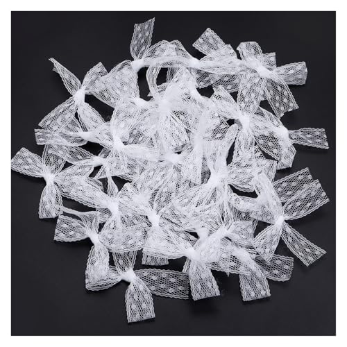 20 Stück 5 x 6 cm bilateral bestickte Netz-Spitzenborte, Schleifenbänder for DIY Nähen, Basteln, Hochzeit, Party-Dekoration(White) von Generisch