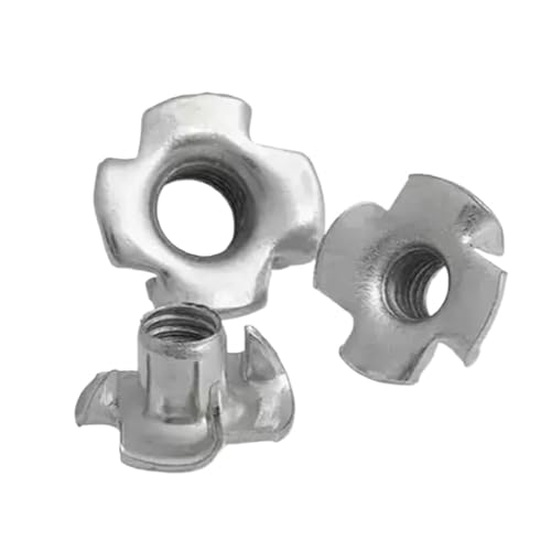20 Stück M2 M3 M4 M5 M6 M8 M10 Verzinkt Vierkrallenmutter Lautsprecher T-Mutter Blindzinkeneinsatz T-Mutter Möbelbeschläge(M2 20PCS) von Generisch