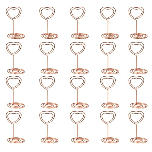 20 Stück Tischkartenhalter - Pesti, Tischnummernhalter | Hochzeitstisch in Herzform Tastrers, Fotoständer des Halteclips für Fotos Zeichen Aliment von Generisch