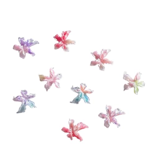 20 Stück leuchtende Blumen-Nagelkunst-Anhänger, 3D-Lilien-Strasssteine, bunte Hibiskusblumen, Maniküre-Zubehör 20 Stück leuchtende Blumen-Nagelkunst-Anhänger, 3D-Lilien-Strasssteine, bunte Hibiskusblumen, Maniküre-Zubehör von Generisch