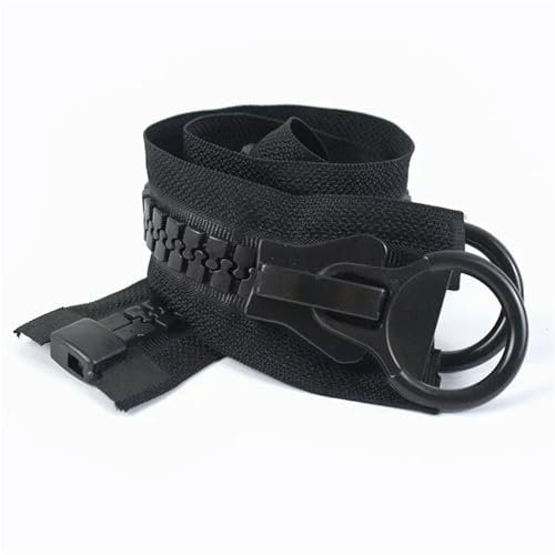 20# Übergroßer Harz-Reißverschluss, 60–300 cm, schwarz, Doppelschieber, offenes Ende, für Daunenjacke, Mantel, Zelt, DIY-Nähprojekte(Black,300cm) von Generisch