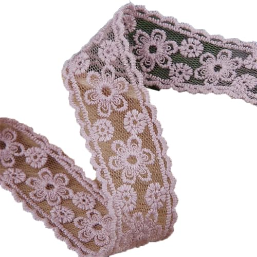 20 Yards 27 mm bestickte florale Spitzenbänder DIY Haarschleife Zubehör handgefertigtes Klebeband Nähen pnnrk 27 mm von Generisch