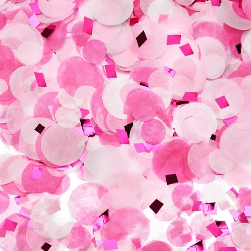 20 g rundes rosa Seidenpapier-Konfetti, rosa & blaugrün, Tischstreuung für Hochzeiten, Jubiläen, Partydekorationen, Brautpartys, Geburtstagsfeiern, Fotohintergrund, Dekor von Generisch