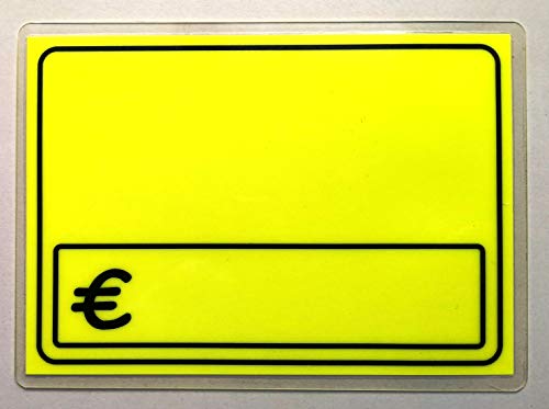 20 laminierte Preisschilder € - Zeichen 111 x 154 mm neon gelb für Räumungsverkauf, deko, Werbung 20 laminierte Preisschilder € - Zeichen 111 x 154 mm neon gelb für Räumungsverkauf, deko, Werbung von Generisch