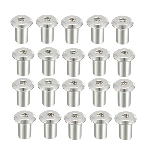 20 teile/los M6x12/15/17/22mm Eisen Vernickelt Niet Innensechskant Einsatzmutter Schraube Post Möbelbeschläge Verschluss(M6x17mm) von Generisch