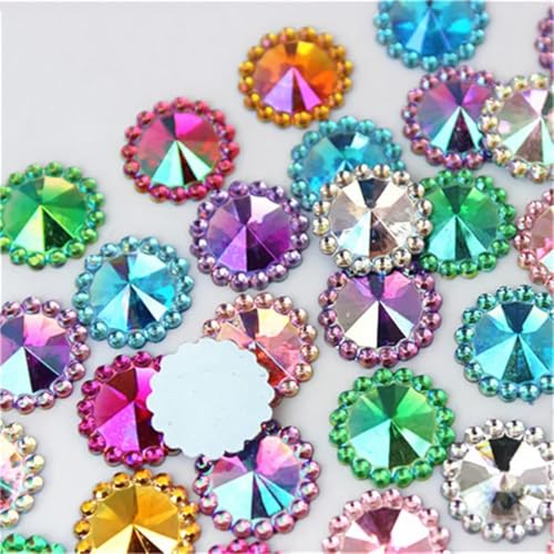 200 Stück 12 mm runde Blumen-Acryl-Kristalle mit flacher Rückseite für Bastelarbeiten, Kleidung, Dekoration, zum Aufkleben von Schuhen, Taschen 200 Stück 12 mm runde Blumen-Acryl-Kristalle mit flacher Rückseite für Bastelarbeiten, Kleidung, Dekoration, zum Aufkleben von Schuhen, Taschen von Generisch