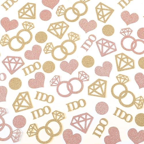 200 Stück Rose Gold Hochzeit Tisch Konfetti Dekoration - Junggesellinnenabschied Brautdusche Glitzer Papier - Inklusive Diamant Ring Herz Kreis Formen für Verlobung Feier Dekor 200 Stück Rose Gold Hochzeit Tisch Konfetti Dekoration - Junggesellinnenabschied Brautdusche Glitzer Papier - Inklusive Diamant Ring Herz Kreis Formen für Verlobung Feier Dekor von Generisch
