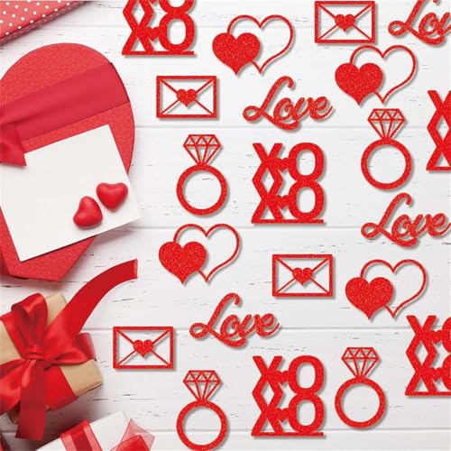 200 Stück Valentinstag-Konfetti-Dekorationen für Tisch, Liebespapier-Konfetti, Glitzer, rotes Tischkonfetti, Hochzeit, Pailletten, Streusel, Konfetti für Valentinstag, Jahrestag, Partyzubehör 200 Stück Valentinstag-Konfetti-Dekorationen für Tisch, Liebespapier-Konfetti, Glitzer, rotes Tischkonfetti, Hochzeit, Pailletten, Streusel, Konfetti für Valentinstag, Jahrestag, Partyzubehör von Generisch