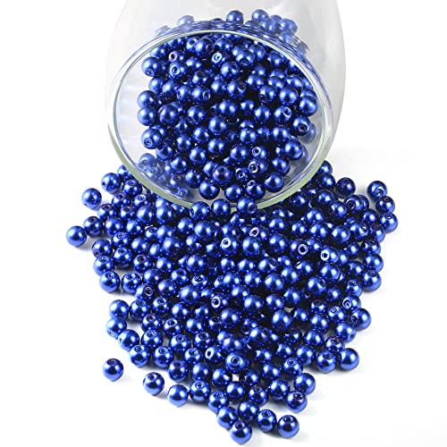 200 Stück dunkelblaue tschechische Glasperlen, rund, Satin-Glanzfüller, Abstandshalter, lose Perlen für Schmuckherstellung, Handwerk, Armbänder, Halsketten, Ohrringe, 4 mm von Generisch