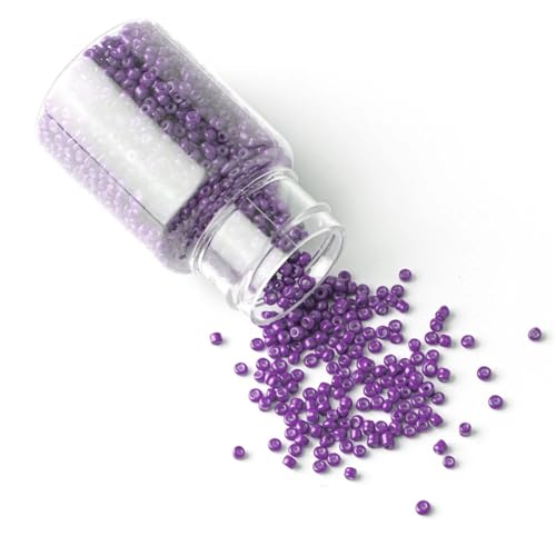 2000 Stück 2 mm runde Glasperlen, Großpackung, Abstandshalterperlen for DIY-Schmuckherstellung, Bastelprojekte, Armbänder, Halsketten, Zubehör(Deep Purple) von Generisch