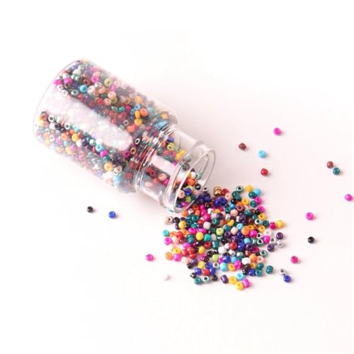 2000 Stück 2 mm runde Glasperlen, Großpackung, Abstandshalterperlen for DIY-Schmuckherstellung, Bastelprojekte, Armbänder, Halsketten, Zubehör(Mix Color) von Generisch