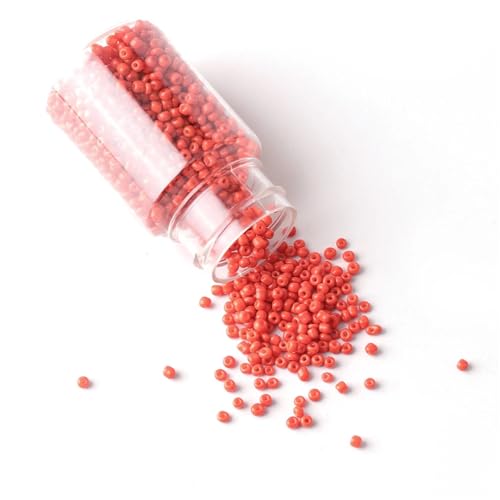 2000 Stück 2 mm runde Glasperlen, Großpackung, Abstandshalterperlen for DIY-Schmuckherstellung, Bastelprojekte, Armbänder, Halsketten, Zubehör(Orange) von Generisch