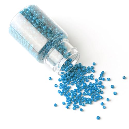 2000 Stück 2 mm runde Glasperlen, Großpackung, Abstandshalterperlen for DIY-Schmuckherstellung, Bastelprojekte, Armbänder, Halsketten, Zubehör(Sapphire) von Generisch